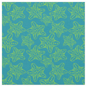 Monogramm des Starfish-Mengen-Muster- Stoff