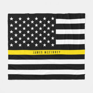 Monogramm des Thin-Yellow-Line-Flags Fleecedecke