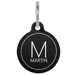 Monogramm des Tieres, Name mit QR-Code des Besitze Haustiermarke