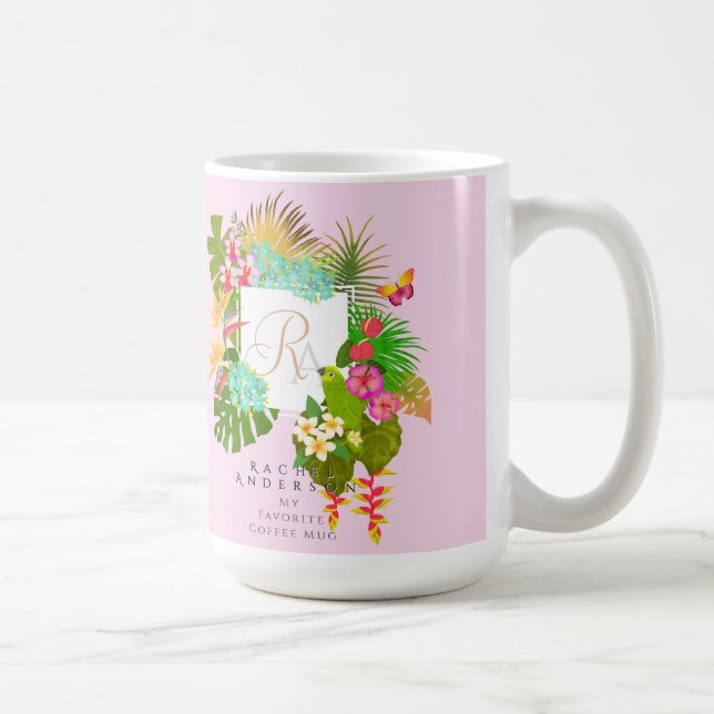 Monogramm des tropischen Gartens Kaffeetasse (Rechts)