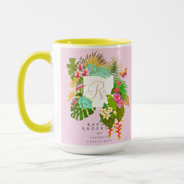 Monogramm des tropischen Gartens Tasse (Links)