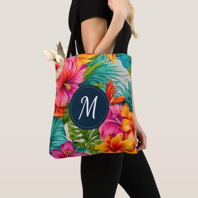 Monogramm des tropischen Hibiskus (Von Nahem)