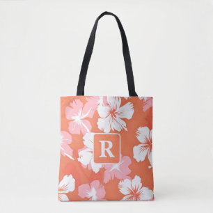 Monogramm des tropischen Hibiskus personalisiert