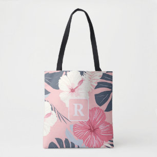 Monogramm des tropischen Hibiskus personalisiert