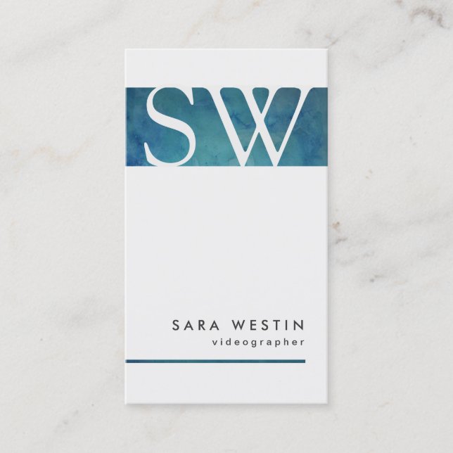 Monogramm des Videographen Visuell Arts Visitenkarte (Vorderseite)