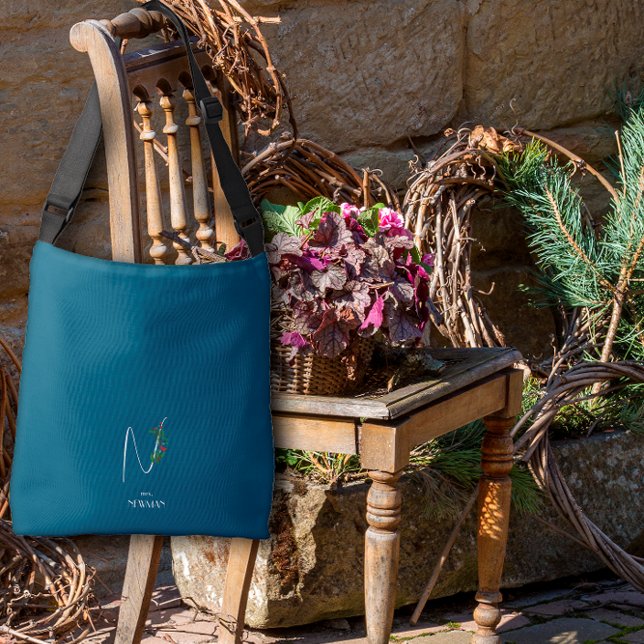 Monogramm des Wasserfarbstoffs N Krankenschwester  Tragetaschen Mit Langen Trägern (Von Creator hochgeladen)