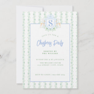 Monogramm des Weihnachtsbaums-Wappen Einladung