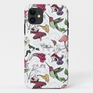 Monogramm des weißen Chic & Feminine Hummingbird G Case-Mate iPhone Hülle