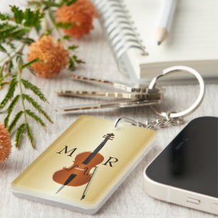 Monogramm Design für Cello Schlüsselanhänger