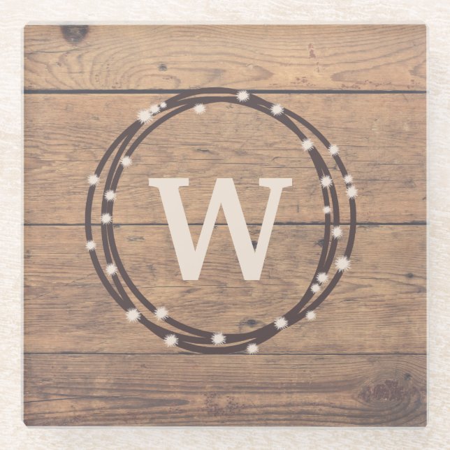 Monogramm-Design Glasuntersetzer (Vorderseite)