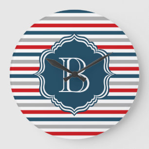 Monogramm-Design Große Wanduhr