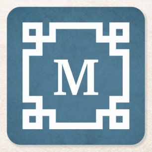 Monogramm-Design Rechteckiger Pappuntersetzer