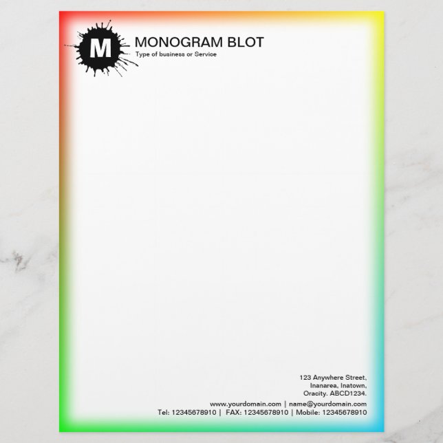 Monogramm-Diagramm - Schwarz - Farbrand Briefbogen (Vorderseite)