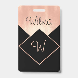 Monogramm Diamant-Logo Metallic Weiblich Modern Ausweis
