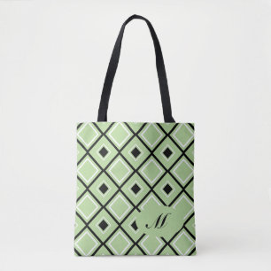 Monogramm Diamant Muster Tote Bag