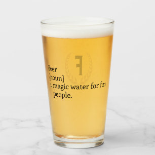 Monogramm "Die Bedeutung des Biers" Glas