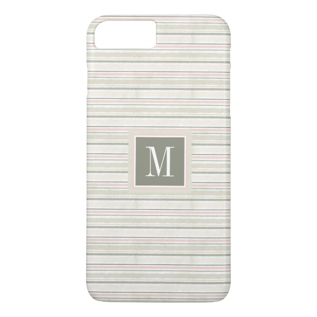 Monogramm | die Freude Aquarell-den Streifen an Case-Mate iPhone Hülle (Rückseite)