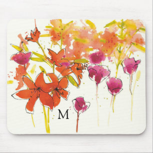 Monogramm   die Pflaume von Patty Mousepad