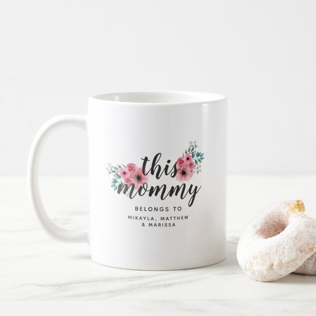 Monogramm Diese Mami gehört zur Tasse (Mit Donut)
