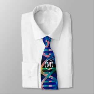 Monogramm DNA ID Kunst Wissenschaft Krawatte