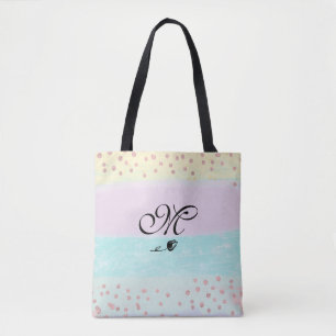 *~* Monogramm Doodle Tulip Gold Glitzer Pastell