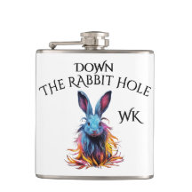 Monogramm Down Rabbit Hole Blue Bunny