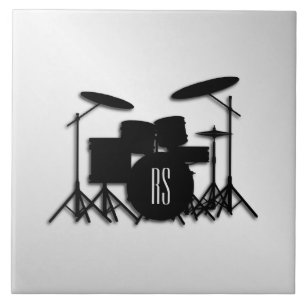 Monogramm Drum Set Silber Fliese