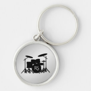 Monogramm Drum Set Silber Schlüsselanhänger