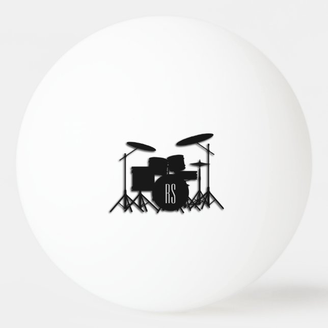 Monogramm Drum Set Silber Tischtennisball (Vorderseite)