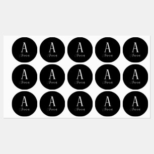 Monogramm Dunkle Herbstfarben Etiketten