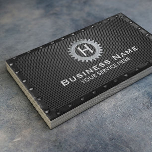 Monogramm dunkles Metall Gerahmt modern Visitenkarte