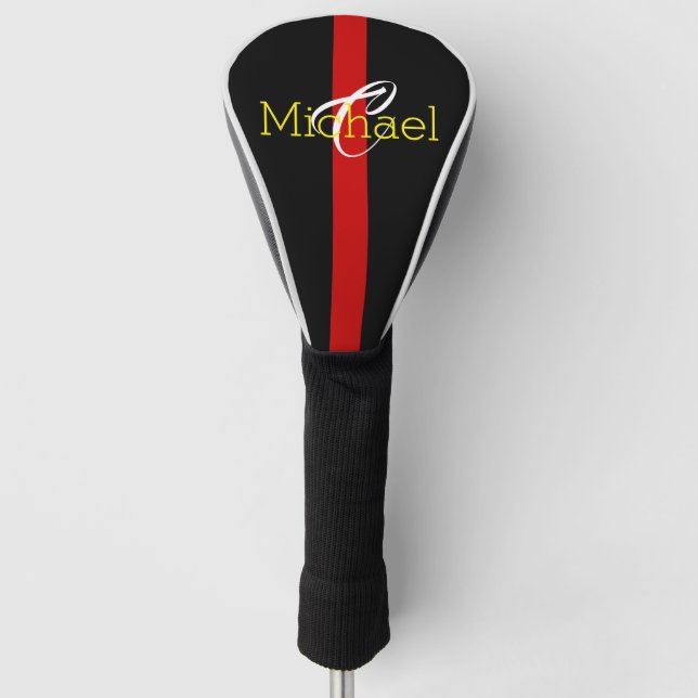 Monogramm-dünne rote Linie Golf Headcover (Vorderseite)