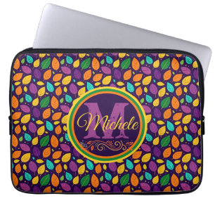 Monogramm dynamische Herbstleaves Laptopschutzhülle