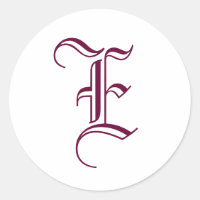 Monogramm "E" Aufkleber Alter englischer Stil_Wein