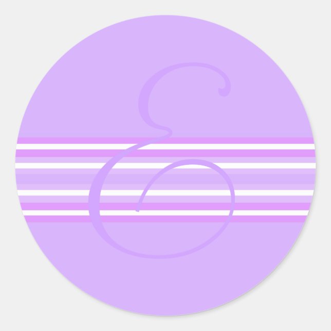 Monogramm E-Aufkleber Runder Aufkleber (Vorderseite)