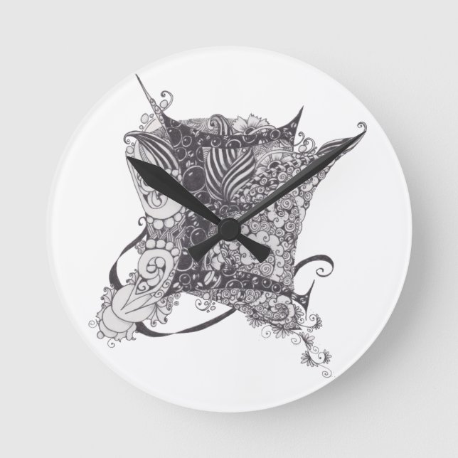 Monogramm E Runde Wanduhr (Vorderseite)