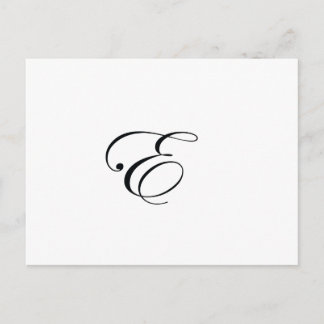 Monogramm E Schwarz Postkarte