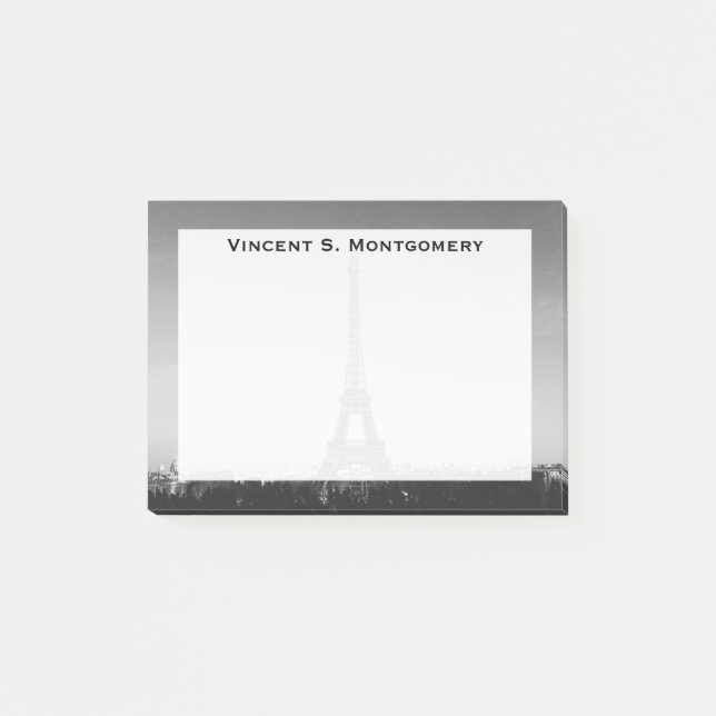 Monogramm Eiffelturm, Paris, Frankreich Post-it Klebezettel (Vorderseite)