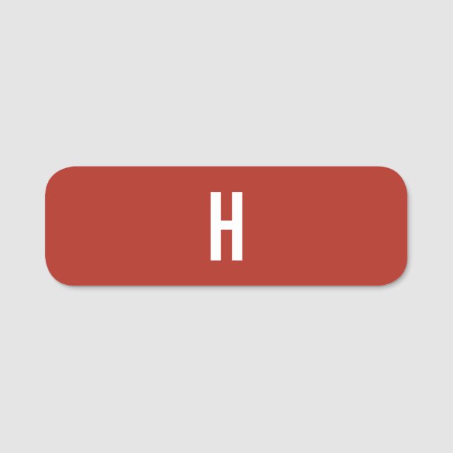 Monogramm Eigenname Initial Minimalistisch Ziegelr Namensschild (Vorderseite)