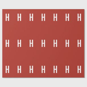 Monogramm Eigenname Initiale Minimalist Brick Rot Geschenkpapier