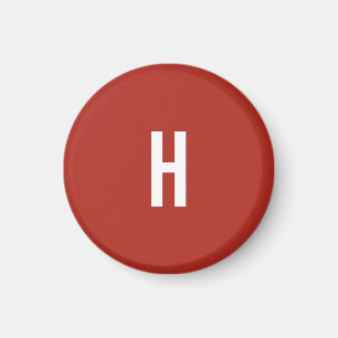 Monogramm Eigenname Initiale Minimalist Brick Rot Magnet