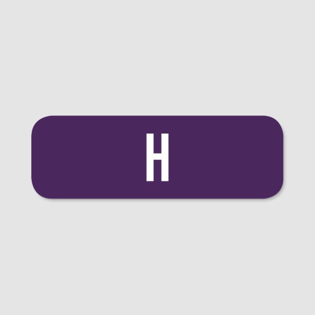 Monogramm Eigenname Initiale Minimalistisch Mitter Namensschild (Vorderseite)