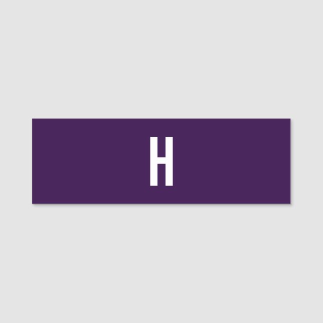Monogramm Eigenname Initiale Minimalistisch Mitter Namensschild (Vorderseite)