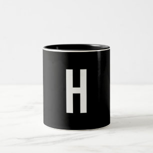 Monogramm Eigenname Initiale Modern Minimalistisch Zweifarbige Tasse