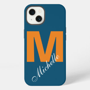 Monogramm Eigenname Initiale Modern Ozean Blau Ora iPhone 13 Hülle