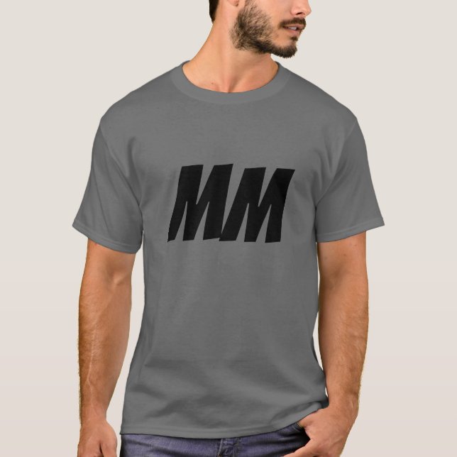 Monogramm Eigenname Initialen Modernes Schlichtes  T-Shirt (Vorderseite)