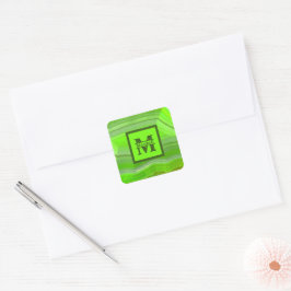 Monogramm Ein quadratischer Block M Name Aufkleber