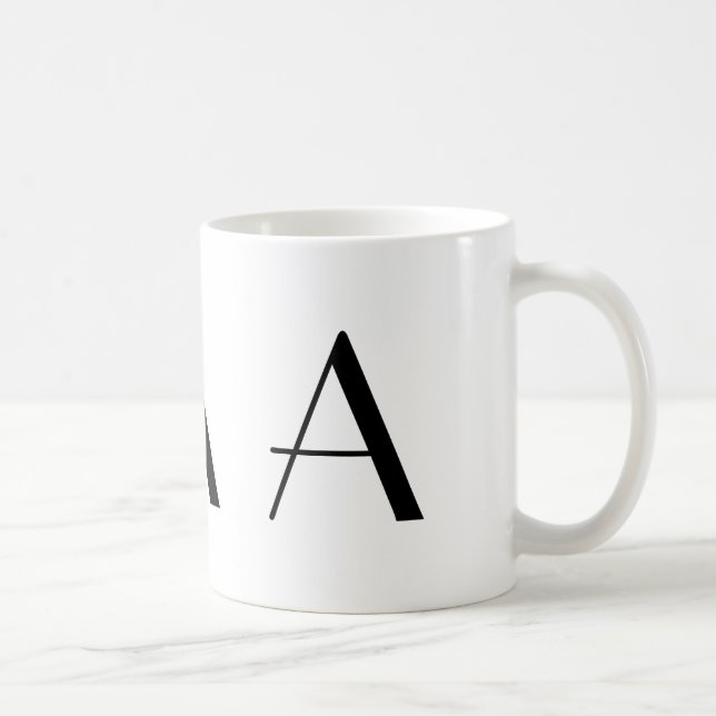 Monogramm eine moderne Kaffee-Schwarzweiss-Tasse Tasse (Rechts)