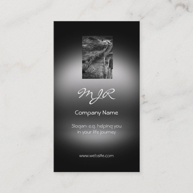 Monogramm, eine Reise aus Metall Visitenkarte (Vorderseite)