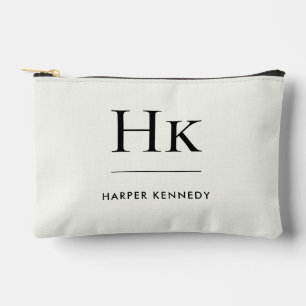 Monogramm Einfach Elegant Elfenbein Chic Monogramm Zubehörtasche
